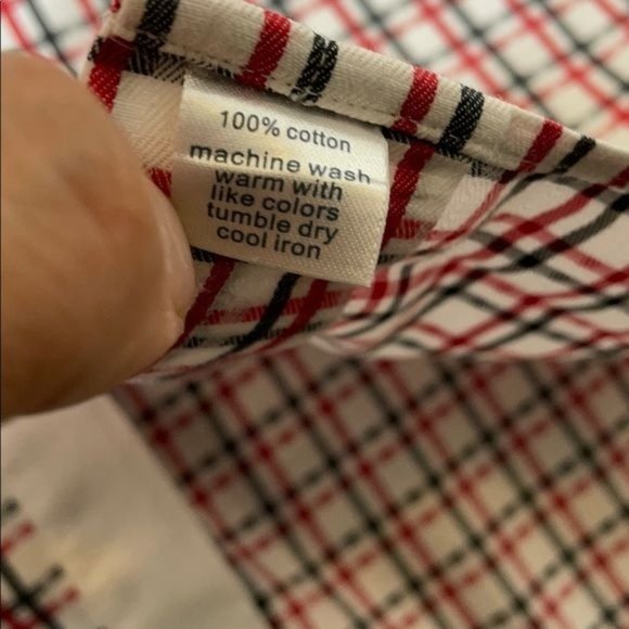 Paul Fredrick Button Down Casual Dress Red Plaid Men's Shirt 16.5 34-35 - Picture 4 of 8